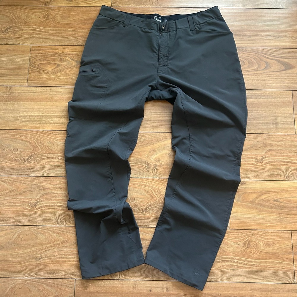 REI Co-op Mens Hiking Pants Charcoal Gray Technical Stretch Outdoor Trousers L